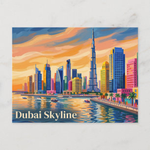 Dubai Skyline United Arab Emirates Postcard