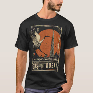 Dubai Skyscraper Sumi-e Desert Tower Silhouette T-Shirt