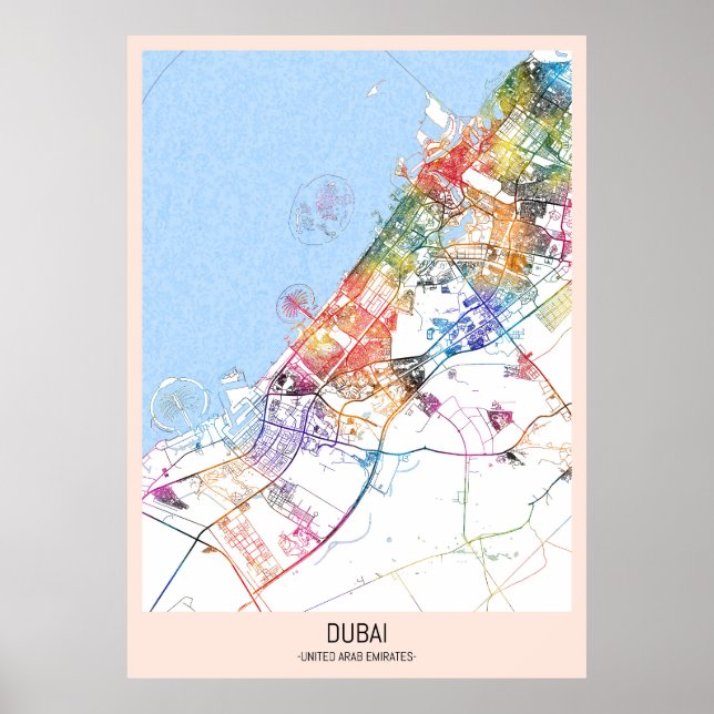 Dubai UAE City Map Poster (Front)