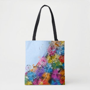 Dubai UAE City Map Tote Bag