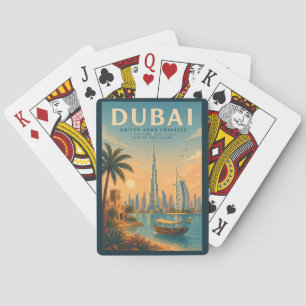 Dubai UAE Illustration Travel Art Vintage Playing Cards