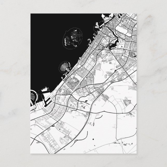 Dubai UAE Map Postcard (Front)