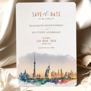 Dubai UAE Save The Date Destination Invitation