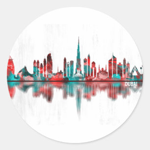 Dubai UAE Skyline Classic Round Sticker