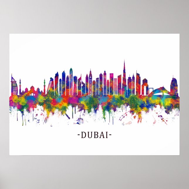 Dubai UAE Skyline Poster (Front)