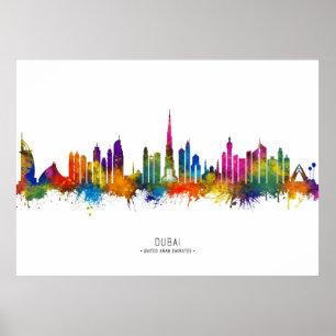 Dubai UAE Skyline Poster