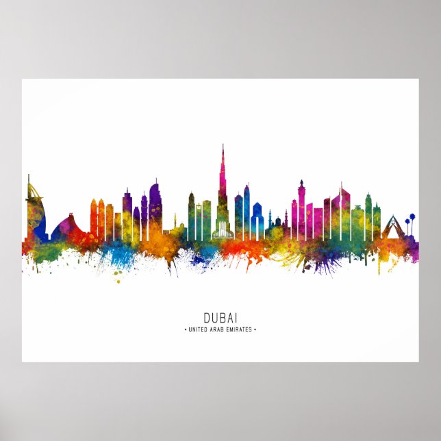 Dubai UAE Skyline Poster (Front)