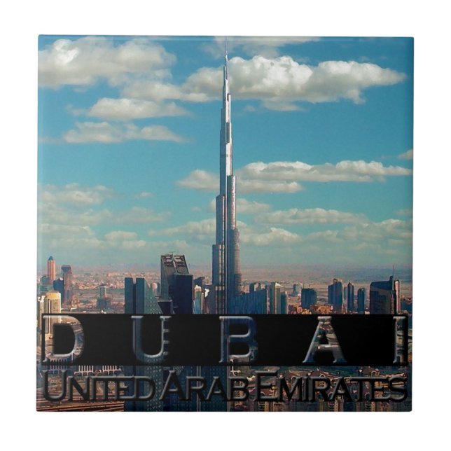 Dubai UAE Souvenir Tile (Front)