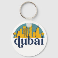 Dubai UAE Vintage Retro City Skyline Cityscape Art