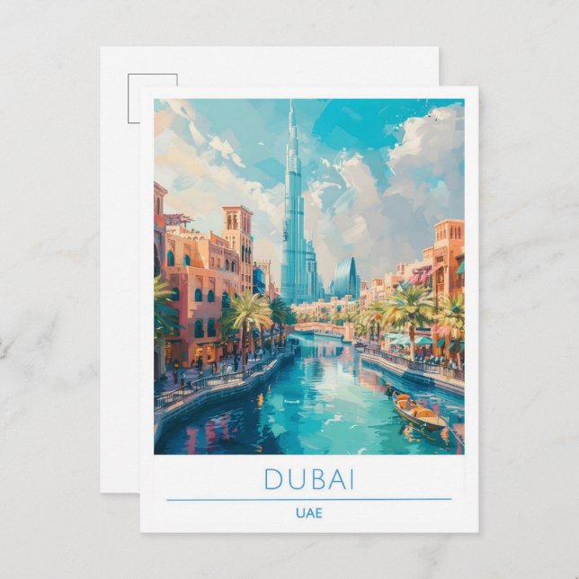 Dubai UAE Vintage Travel  Postcard (Front/Back)