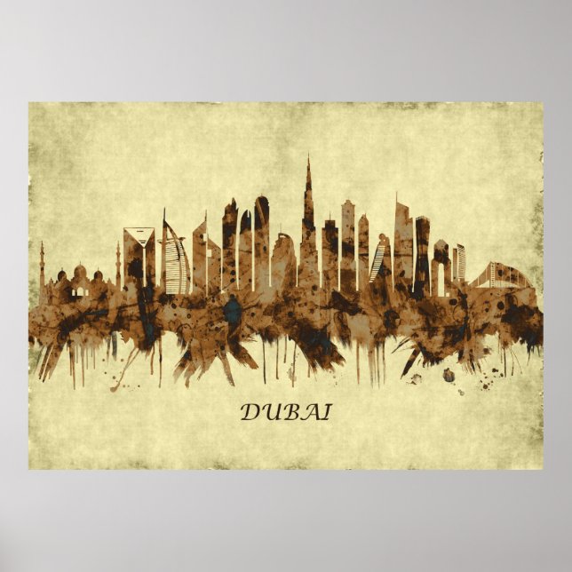Dubai United Arab Emirates Cityscape Poster (Front)