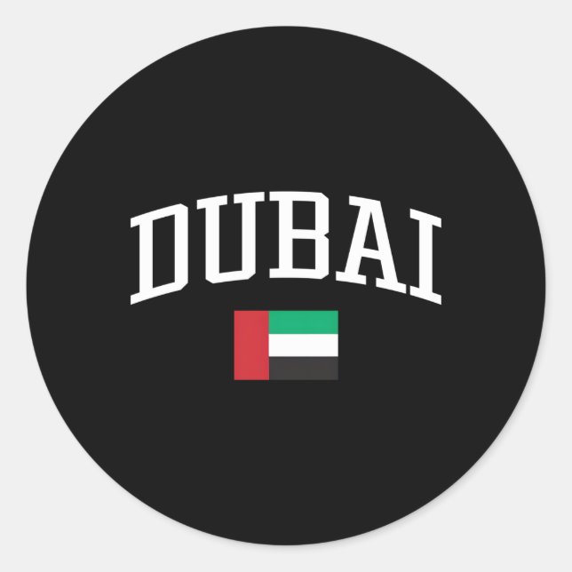 Dubai United Arab Emirates Country Flag Classic Round Sticker (Front)