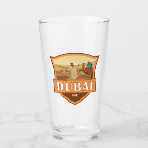 Dubai United Arab Emirates Desert Safari Retro Glass
