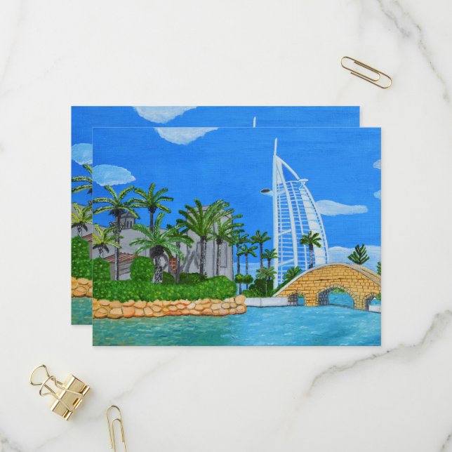 Dubai, United Arab Emirates Invitation Postcard (Front/Back In Situ)