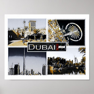Dubai - United Arab Emirates - Mosaic - Poster