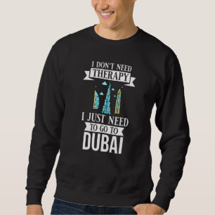 Dubai United Arab Emirates Uae City Skyline Map Tr Sweatshirt