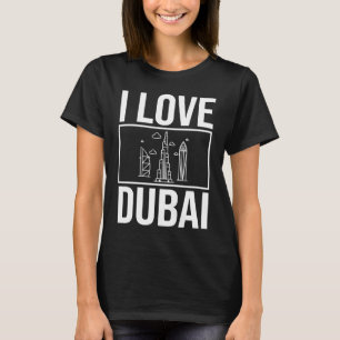 Dubai United Arab Emirates Uae City Skyline Map Tr T-Shirt