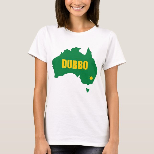 Dubbo Green and Gold Map T-Shirt (Front)