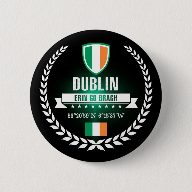 Dublin 6 Cm Round Badge (Front)