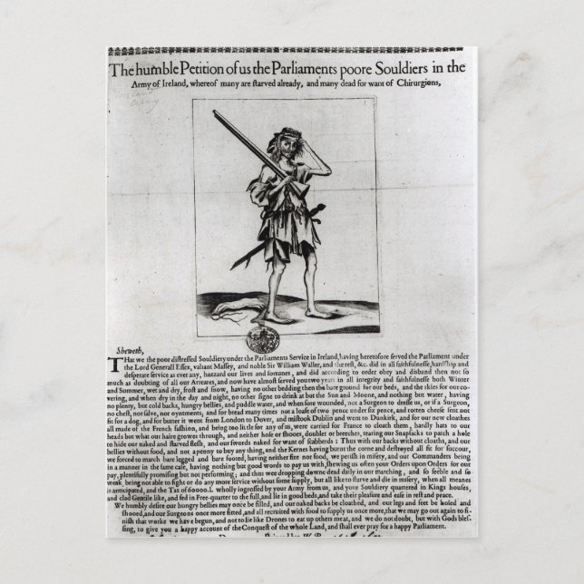 Dublin Broadsheet, 1647 Postcard (Front)