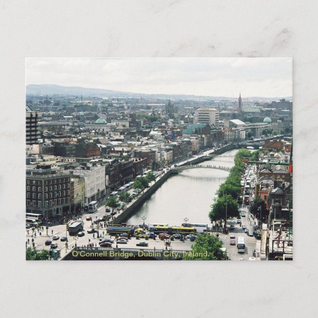 Dublin city skyline, O'Connell Bridge Postcard (Front)