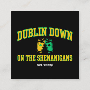 Dublin Down Heritage Club Vintage Varsity Clover  Square Business Card