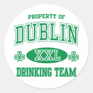 Dublin Drinking Team Classic Round Sticker