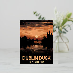 Dublin Dusk: Captivating Twilight Scenes Foil Holiday Postcard