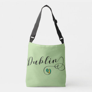 Dublin Heart Customisable Bag, Ireland Irish Crossbody Bag