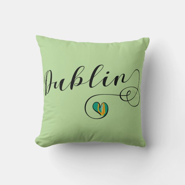 Dublin Heart Throw Cushion, Ireland Cushion (Front)