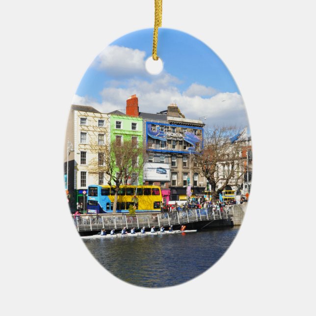 Dublin. Ireland Ceramic Tree Decoration (Front)
