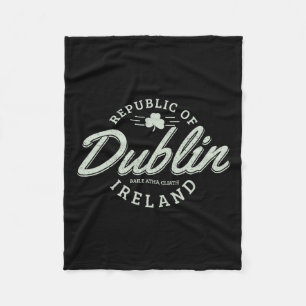 Dublin Ireland Clover Leaf Irish St. Patricks Day Fleece Blanket