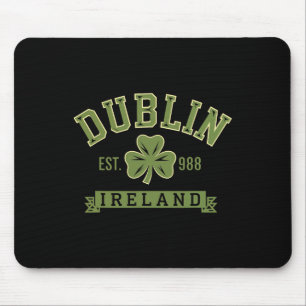 Dublin Ireland Clover Leaf Shamrock Celtic Est 988 Mouse Pad
