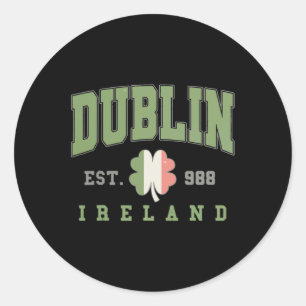 Dublin Ireland College University St. Patricks Day Classic Round Sticker