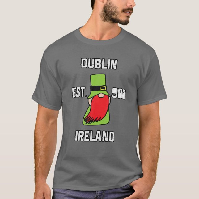 Dublin Ireland Est 988 Shamrock St. Patricks Day T-Shirt (Front)