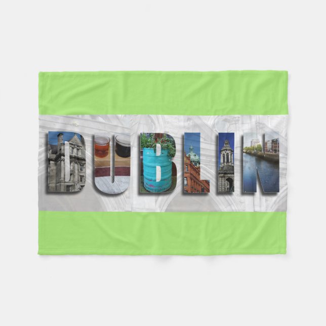 Dublin Ireland Fleece Blanket (Front (Horizontal))