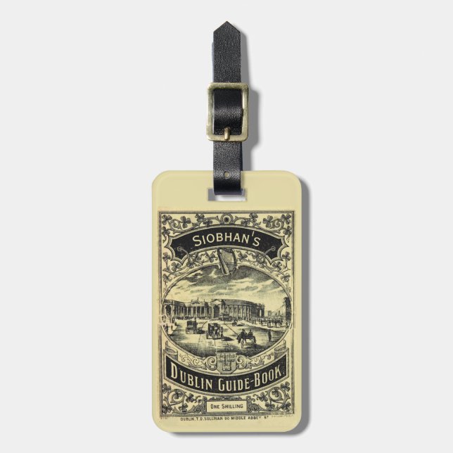 Dublin Ireland Guide Book Personalised Luggage Tag (Front Vertical)