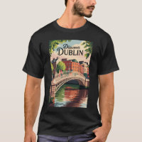 Dublin Ireland Illustration Travel Art Vintage