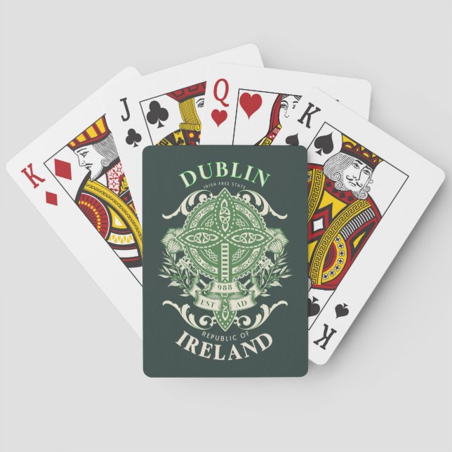 Dublin Ireland Irish Celtic Cross Playing Cards (Back)