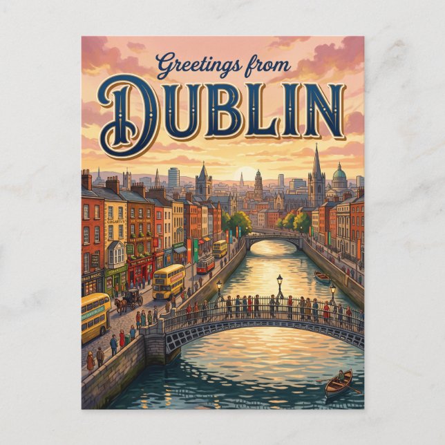 Dublin Ireland Postcard (Front)