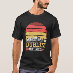 Dublin Ireland Retro Vintage Sunset Skyline Dublin T-Shirt
