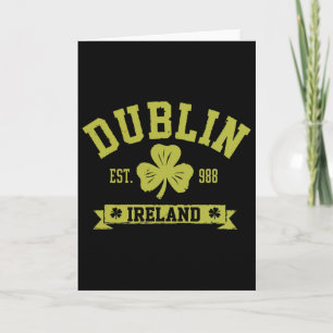 Dublin Ireland Shamrock Clover Clover Leaf Design Card