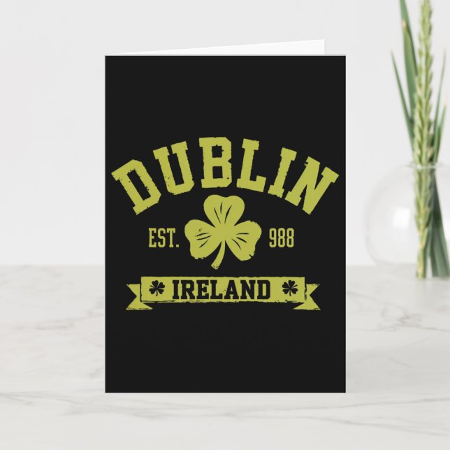Dublin Ireland Shamrock Clover Clover Leaf Design  Card (Front)