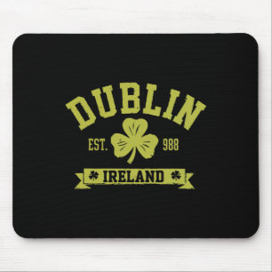 Dublin Ireland Shamrock Clover Clover Leaf Design Mouse Pad