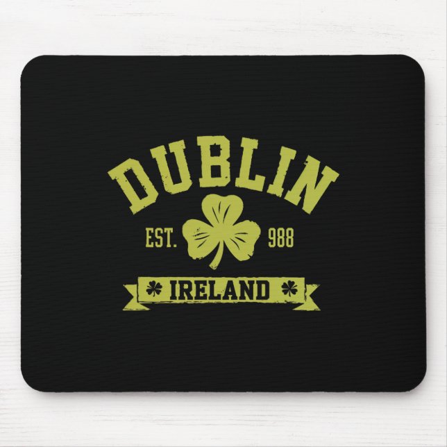 Dublin Ireland Shamrock Clover Clover Leaf Design  Mouse Pad (Front)