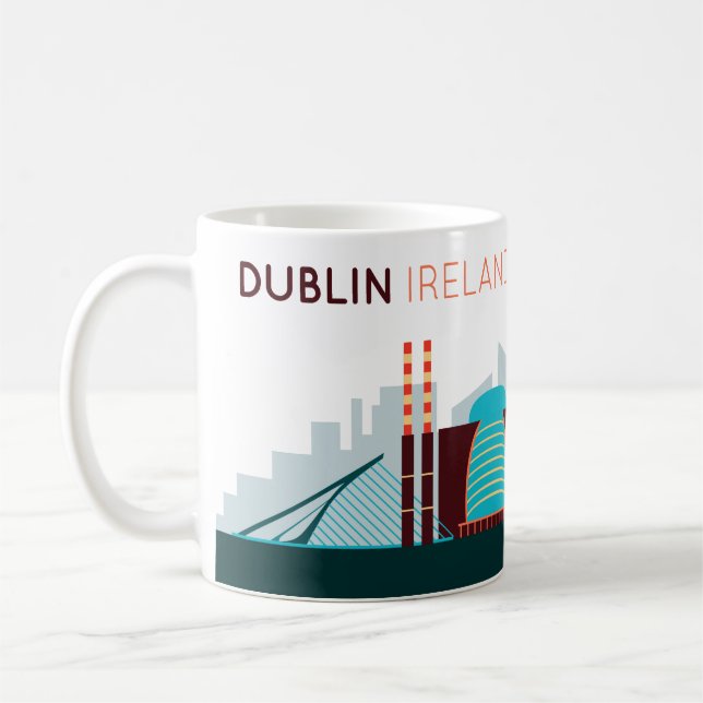 Dublin Ireland Skyline Coffee Mug (Left)