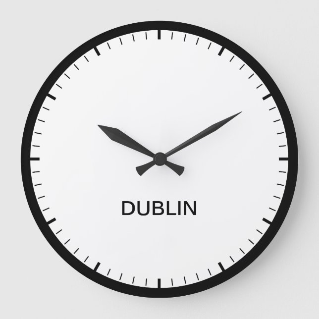 Dublin Ireland Time Zone Newsroom Style Clock (Front)