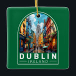 Dublin Ireland Travel Art Vintage Ceramic Ornament<br><div class="desc">Dublin retro vector travel design. Its historic buildings include Dublin Castle,  dating to the 13th century,  and imposing St Patrick’s Cathedral,  founded in 1191.</div>