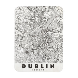 Dublin Ireland Vintage Travel Map Magnet