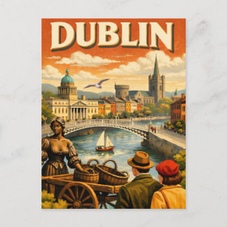 Dublin Ireland Vintage Travel Postcard
